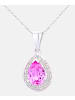 Diamant L'éternel Halskette mit Anhänger aus 375 Weißgold mit Diamant mit Saphir