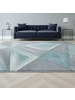 KADIMA DESIGN Teppich Kurzflor Waschbar Geometrisch ANDALO Strapazierfähig OEKO-TEX in Blau