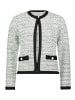 BETTY & CO Strick-Cardigan mit Fransen in Weiß/Schwarz
