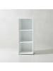 KADIMA DESIGN Aktenregal 3 Ordnerhöhen & Glasauflage (Oben) Büroregal in Weiß