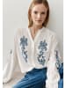 More & More leichte Baumwollbluse, bestickt in off white