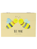 Mr. & Mrs. Panda Kiste Biene Liebe mit Spruch in Gelb Pastell