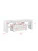 en.casa LED-Fernsehtisch Grimsey in Weiß (L)130cm (B)35cm (H)45cm