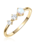Glanzstücke München Ring aus Sterling Silber mit Zirkonia und Opal in gelbgold