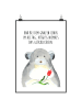 Mr. & Mrs. Panda Wandbild Chinchilla Blume Motiv mit Spruch in Weiß