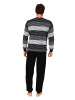 NORMANN Langarm Schlafanzug Frottee Stretch Pyjama Bündchen - 86806 in grau