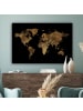 MuchoWow Leinwand bilder Weltkarte gold schwarz (BxH)