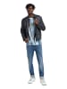 Carlo Colucci Lederjacke Faggiano in Navy