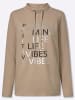 Sieh an! Sweatshirt in beige-schwarz-bedruckt