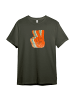 PAULGOS Herren T-Shirt, Retro PEACE in Olive