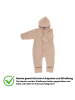 Kinderhaus Blaubär Baby-Overall mit Kapuze, Holzknöpfen & Mulltuch Blaubaer in Sand Melange