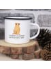 Mr. & Mrs. Panda XL Emaille Tasse Erdmännchen mit Spruch in Weiß