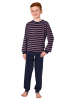 NORMANN Frottee Pyjama Schlafanzug Bündchen - 82609 in marine