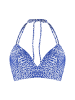 Linga Dore Linga Dore Triangel Bikini top in Blau weiss Druck