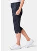 GOLDNER Kurzgröße:  Sportive Capri-Hose aus trageangenehmen Satin in dunkelmarine