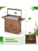 COSTWAY Pflanztisch Outdoor Gärtnertisch 138x47x128cm in Braun