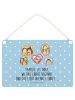 Mr. & Mrs. Panda Wanddeko Igel Familie mit Spruch in Blau Pastell