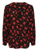 Kaffe Langarm-Bluse KAamber Regular fit in Black_Red Flower Print