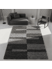 KADIMA DESIGN Teppich Hochflor Shaggy Waschbar Karo WATZMANN Strapazierfähig in Grau