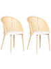 Beliani 2er-Set Esszimmerstuhl CORNELL in Braun/Beige