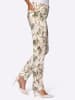 WITT WEIDEN Druckhose in ecru-khaki-bedruckt