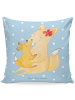 Mr. & Mrs. Panda Kissen Fuchs Mama ohne Spruch in Blau Pastell