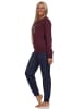 NORMANN Schlafanzug Pyjama Bündchen langarm Winter Optik - 88786 in rot