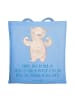 Mr. & Mrs. Panda Tote Bag Motivierender Fitness-Trainer mit Spruch in Sky Blue