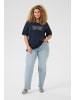 KAFFE curve T-shirt KCharriet Loose fit in Midnight M. W Chalk embroidery