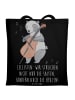Mr. & Mrs. Panda Tasche Zeichenllo Herz mit Spruch in Schwarz
