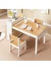 COSTWAY Zeichentisch mit 2 Stühlen ab 3 Jahren in Hellbraun