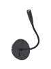 Brilliant Jutta LED Wandspot mit Flexarm und Schalter sand schwarz USB Metall/Ku