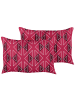 Beliani 2er-Set Gartenkissen MEZZANO in Rosa/Weiß