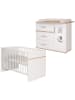 roba Babyzimmer Set Pia 2-tlg. Weiß/Sanremo Eiche mit Bett & Kommode