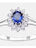 Diamant L'éternel Verlobungsring aus 375 Gelbgold mit Zirkonia mit Saphir