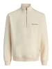 JACK & JONES Junior Sweatshirt mit halbem Reißverschluss in Antique White