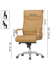 KADIMA DESIGN Chefsessel Ergonomisch | Kunstleder Caramel, 150kg, Hohe Rückenlehne in Braun