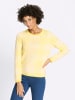 Sieh an! Rundhals-Pullover in zitrone-ecru-gemustert