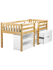Beliani Kinderbett SUSVILLE in Braun/Weiß - (W) 97 x (H) 99 x (L) 207 cm