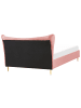 Beliani Doppelbett CHALEIX in Rosa/Gold - (W) 168 x (H) 109 x (L) 212 cm