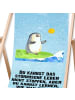 Mr. & Mrs. Panda Gartenliege Pinguin Surfer mit Spruch in Eisblau