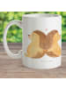 Mr. & Mrs. Panda Kaffeebecher Igel händchenhaltend ohne Spruch in Weiß