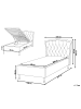 Beliani Einzelbett METZ in Beige/Silber - (W) 126 x (H) 102 x (L) 217 cm