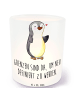 Mr. & Mrs. Panda Glas Teelichthalter Pinguin Amputation mit Spruch in Transparent