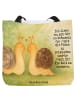 Mr. & Mrs. Panda Tote Bag Schnecken Liebe Design mit Spruch in Weiß