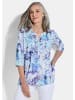 GOLDNER Kurzgröße:  Sommertunika mit Biesen in blau / gemustert