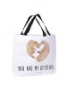 Mr. & Mrs. Panda Stofftasche Otter Herz mit Spruch in Weiß