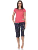 NORMANN Kurzarm Schlafanzug Pyjama Schmetterling Motiv - 85013 in rot