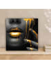 OnlyWow Leinwand Bilder Gesicht gold schwarz