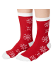 tectake Socken für die Weihnachtszeit in Rot und Weiß, rot/weiß